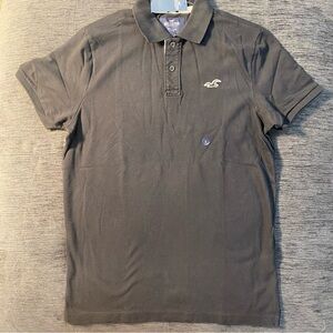 Hollister Men's Black Polo Shirt Size Large
